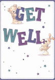 Brimming with playful optimism, this get well card features a teddy bear and a puppy working together in joyous unity-each interacting with the vibrant, outsized 'Get Well' letters. The indigo and teal hues in the text stand confidently against a spotless cream background, while clusters of stars scatter softly, reminiscent of evenings overlooking the distant City skyline from Shooter's Hill. The personalities of the furry pair come through-soft, almost touchable fur and lovable, floppy ears lending the scene a sense of gentle reassurance. As a member of the Shooter's Hill Florist team, I'm reminded how these comforting details mirror the careful way we arrange every bouquet-every element intended to brighten even the most challenging days. Combined, the illustration and card become an emotional balm, expressing not just a wish for wellness but a promise of comfort and care to anyone recovering here in the heart of SE18.